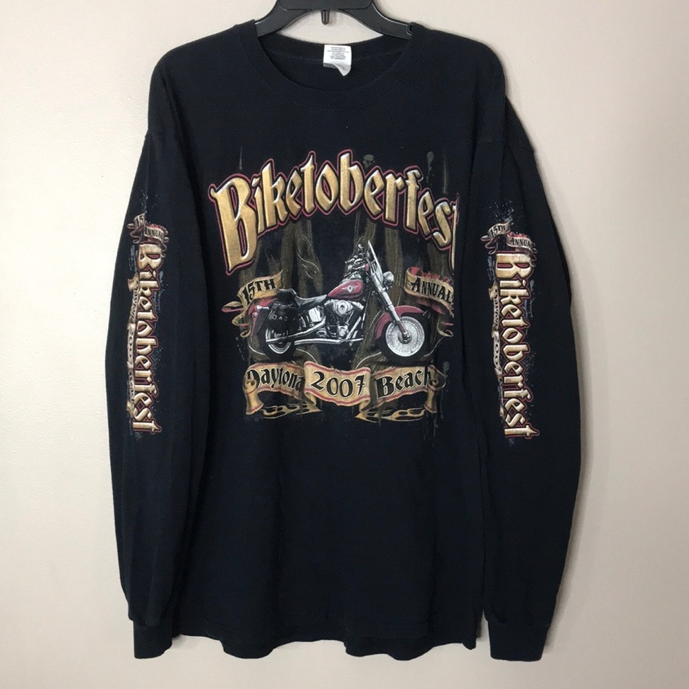 Daytona biketobfest 15th annual 2007 long sleeve check point shirt size XL